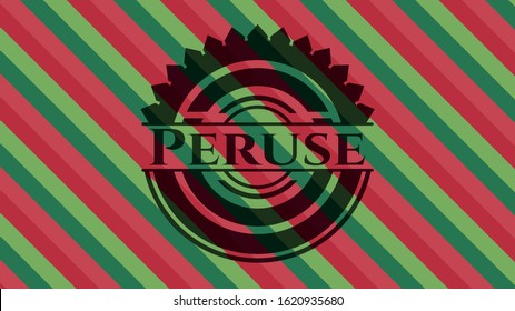 Peruse christmas colors style badge. Vector Illustration. Detailed.