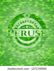 Peruse green mosaic emblem