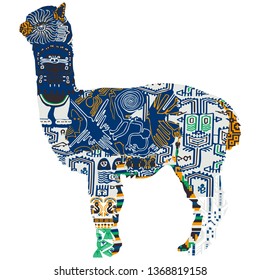 Peruvian alpaca with ethnic patterns.