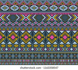 Peruvian american indian pattern tribal ethnic motifs geometric seamless background. Rich native american tribal motifs textile print ethnic traditional design. Navajo symbols clothes pattern.