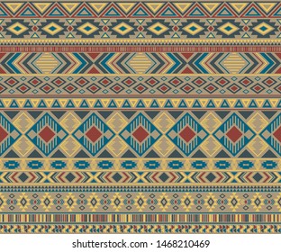 Peruvian american indian pattern tribal ethnic motifs geometric vector background. Rich native american tribal motifs textile print ethnic traditional design. Navajo symbols fabric print.