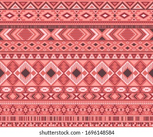 Peruvian american indian pattern tribal ethnic motifs geometric seamless background. Bohemian native american tribal motifs textile print ethnic traditional design. Navajo symbols textile pattern.