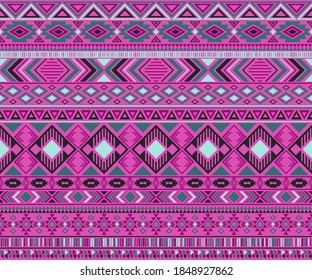 Peruanisch-amerikanische indianische Muster ethnische Motive mit geometrischen nahtlosen Hintergrund. Beeindruckende einheimische amerikanische Stammesmotive drucken traditionelles, ethnisches Design. Navajo Symbole Stoffdruck.