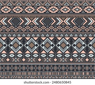 Peruanisch Amerikanisch Indianermuster Stammesmotive Geometrische Vektorgrafik Hintergrund. Coole indianische Stamm-Motive Kleidung Stoff ethnisch traditionelles Design. Peruanische Volksmode.