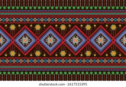 Peruvian american indian pattern tribal ethnic motifs geometric background. Rich native american tribal motifs textile print ethnic traditional design. Navajo symbols fabric pattern.