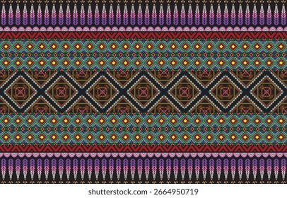 Patrón indio peruano americano motivos étnicos tribales fondo geométrico. Ricos motivos tribales nativos americanos estampado textil diseño étnico tradicional. Patrón de tela de símbolos navajos.
