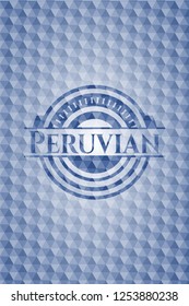 Peruvian blue hexagon badge.