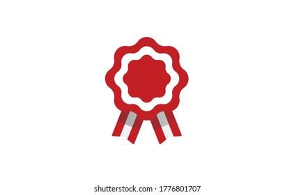 Peruvian cockade vector illustration. National symbol with Peru flag colors. Red and white rosette ribbon.