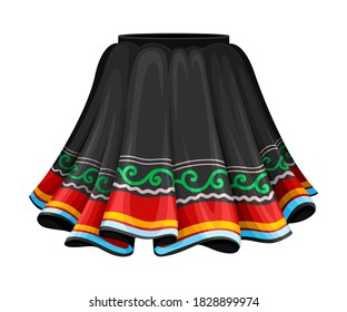 Peruvian Female Flared Skirt as Country Attribute Vector Illustration