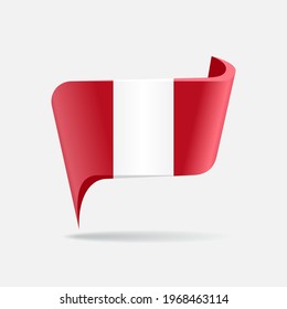 Peruvian flag map pointer layout. Vector illustration.