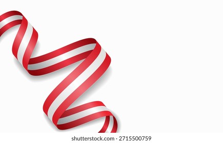 Peruvian flag stylized wavy ribbon, symbolizing national pride, celebration, or cultural identity. Vector illustration.