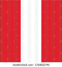 Peruvian Flag in traditional seamless colorful geometric pattern. Ethnic ornament vector