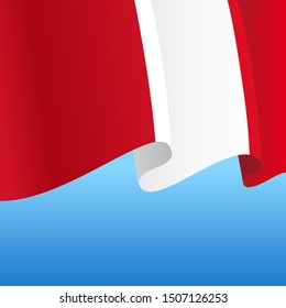 Peruvian flag wavy abstract background. Vector illustration.