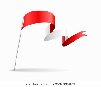 Layout de plano de fundo ondulado de bandeira peruana. Ilustração vetorial.