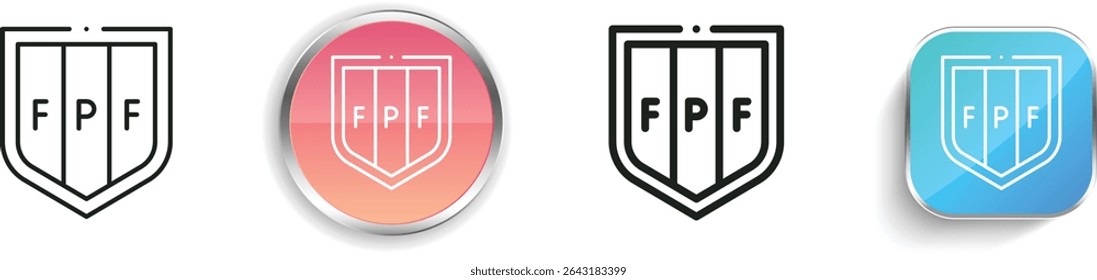 ícone da federação peruana de futebol. Design fino, linear, regular e estilo botão isolado no fundo branco