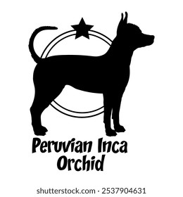 Peruvian Inca Orchid dog silhouette,  dog, dog breeds, logo, vector, silhouette, logo design, animal, illustration, icon, sign, design, black,  symbol, pet