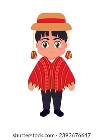 peruvian man illustration vector isolated
