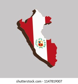 Peruvian Map Flag Peru Inside Stock Vector (Royalty Free) 1147819007 ...