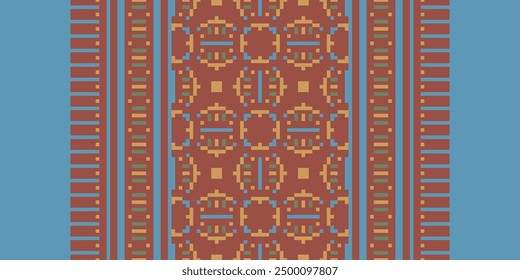Peruvian pattern Seamless Bandana print silk Motif embroidery, Pixel Ikat embroidery vector Design for Print kurta pattern mughal motifs tapestry pattern floral repeat