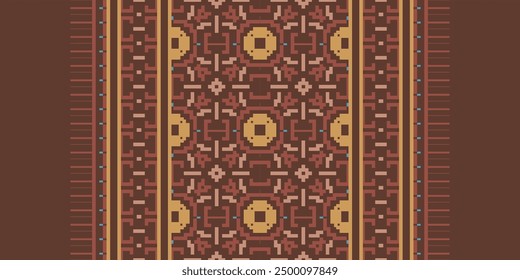 Peruvian pattern Seamless Bandana print silk Motif embroidery, Pixel Ikat embroidery vector Design for Print jacquard slavic pattern folklore pattern kente arabesque