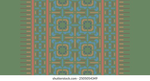 Peruvian pattern Seamless Scandinavian pattern Motif embroidery, Pixel Ikat embroidery vector Design for Print kurta pattern mughal motifs tapestry pattern floral repeat