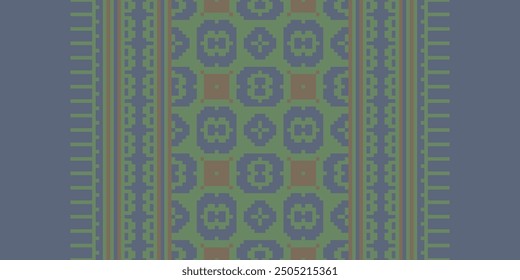 Peruvian pattern Seamless Scandinavian pattern Motif embroidery, Pixel Ikat embroidery vector Design for Print indigenous art aboriginal art pattern floral kurti mughal border