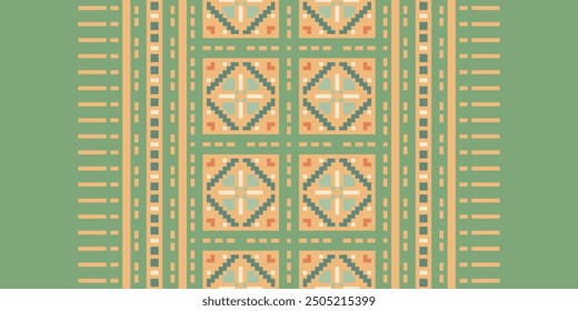 Peruvian pattern Seamless Scandinavian pattern Motif embroidery, Pixel Ikat embroidery vector Design for Print figure tribal ink on cloth patola sari