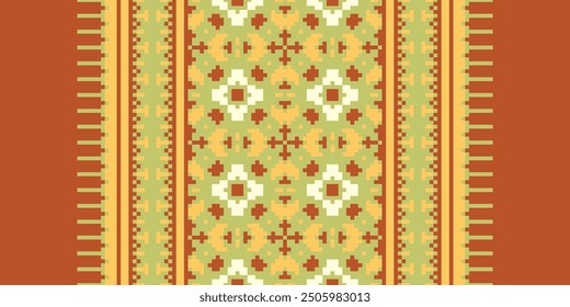 Peruvian pattern Seamless Scandinavian pattern Motif embroidery, Pixel Ikat embroidery vector Design for Print jacquard slavic pattern folklore pattern kente arabesque