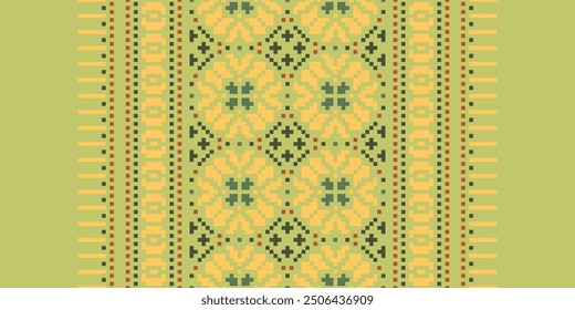 Peruvian pattern Seamless Scandinavian pattern Motif embroidery, Pixel Ikat embroidery vector Design for Print scandinavian pattern saree ethnic nativity gypsy pattern