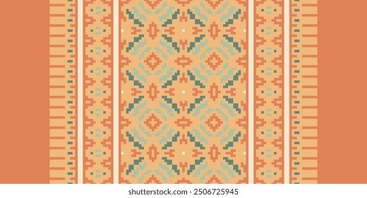 Peruvian pattern Seamless Scandinavian pattern Motif embroidery, Pixel Ikat embroidery vector Design for Print egyptian pattern tibetan mandala bandanna