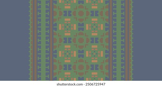 Patrón peruano Patrón escandinavo sin fisuras Motivo bordado, Pixel Ikat bordado Diseño de Vector para corbata de impresión teñido funda de almohada sambal puri kurti mughal architecture