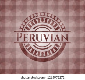 Peruvian red seamless polygonal badge.