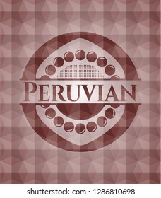 Peruvian red seamless polygonal badge.