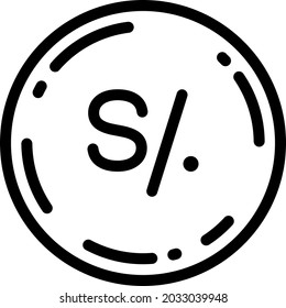 Peruvian sol coin icon vector illustration