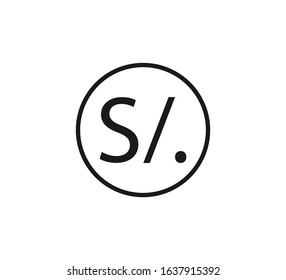Peruvian sol icon. Vector illustration, flat design