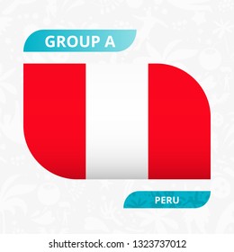 Peruvian team flag, made in football competition style. Vector illustration.