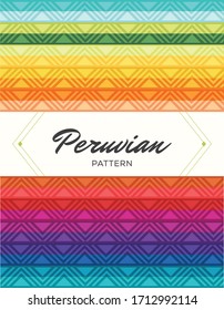 Peruvian traditional seamless colorful geometric pattern - Ethnic ornament vector texture