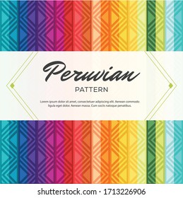 Peruvian traditional seamless colorful geometric pattern - Ethnic ornament vector, Copy Space