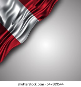 peruvian waving silky flag isolated on gray background, can be used in many topic like national day,peruvia independence day and any national and international events