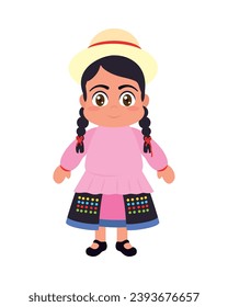 peruvian woman design vector isolated