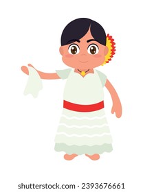 peruvian woman with traditional dress vector isolated