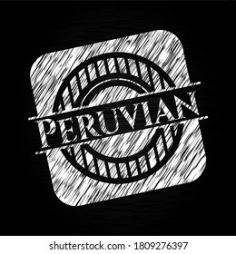 Peruvian written on a blackboard. Vector Illustration. Detailed. 
