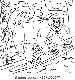 Peruvian Yellow Tailed Woolly Monkey Coloring Page