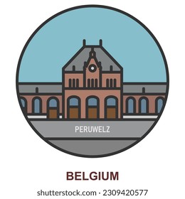 Peruwelz. Cities and towns in Belgium. Flat landmark