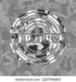 Perverse grey camouflage emblem. Vector Illustration. 