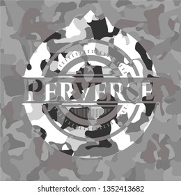 Perverse grey camouflaged emblem