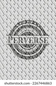 Perverse silver color emblem. Scales pattern. Vector Illustration. Detailed. 