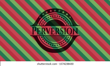 Perversion christmas colors emblem. Vector Illustration. Detailed.