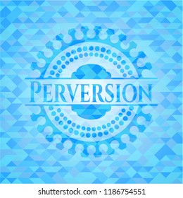 Perversion sky blue mosaic emblem