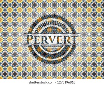 Pervert arabic emblem background. Arabesque decoration.